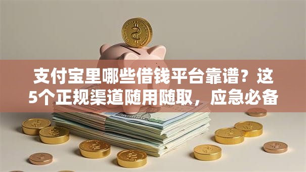 支付宝里哪些借钱平台靠谱？这5个正规渠道随用随取，应急必备！