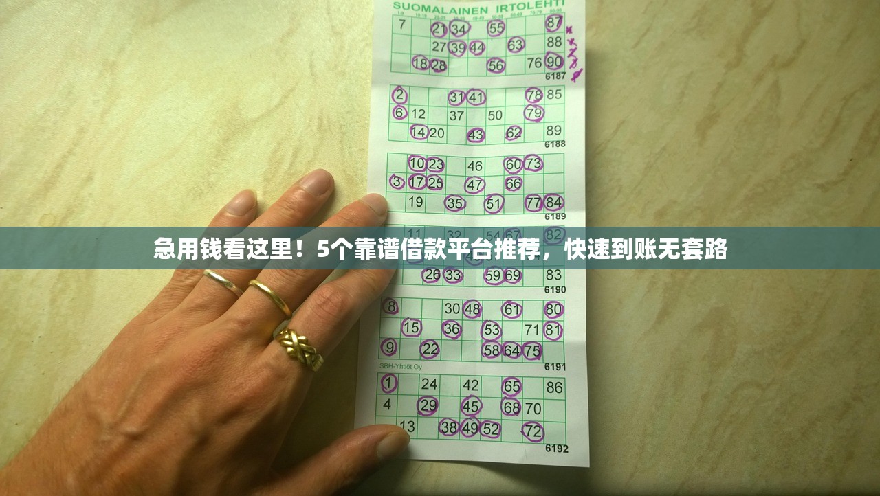 急用钱看这里！5个靠谱借款平台推荐，快速到账无套路