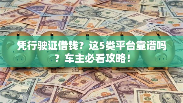 凭行驶证借钱？这5类平台靠谱吗？车主必看攻略！
