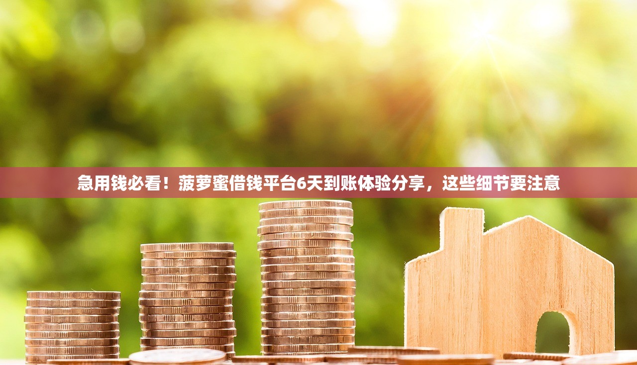 急用钱必看!菠萝蜜借钱平台6天到账体验分享,这些细节要注意 急用钱必看!菠萝蜜借钱平台6天到账体验分享,这些细节要注意