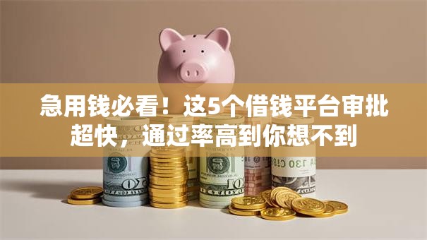急用钱必看！这5个借钱平台审批超快，通过率高到你想不到