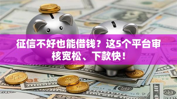 征信不好也能借钱？这5个平台审核宽松、下款快！