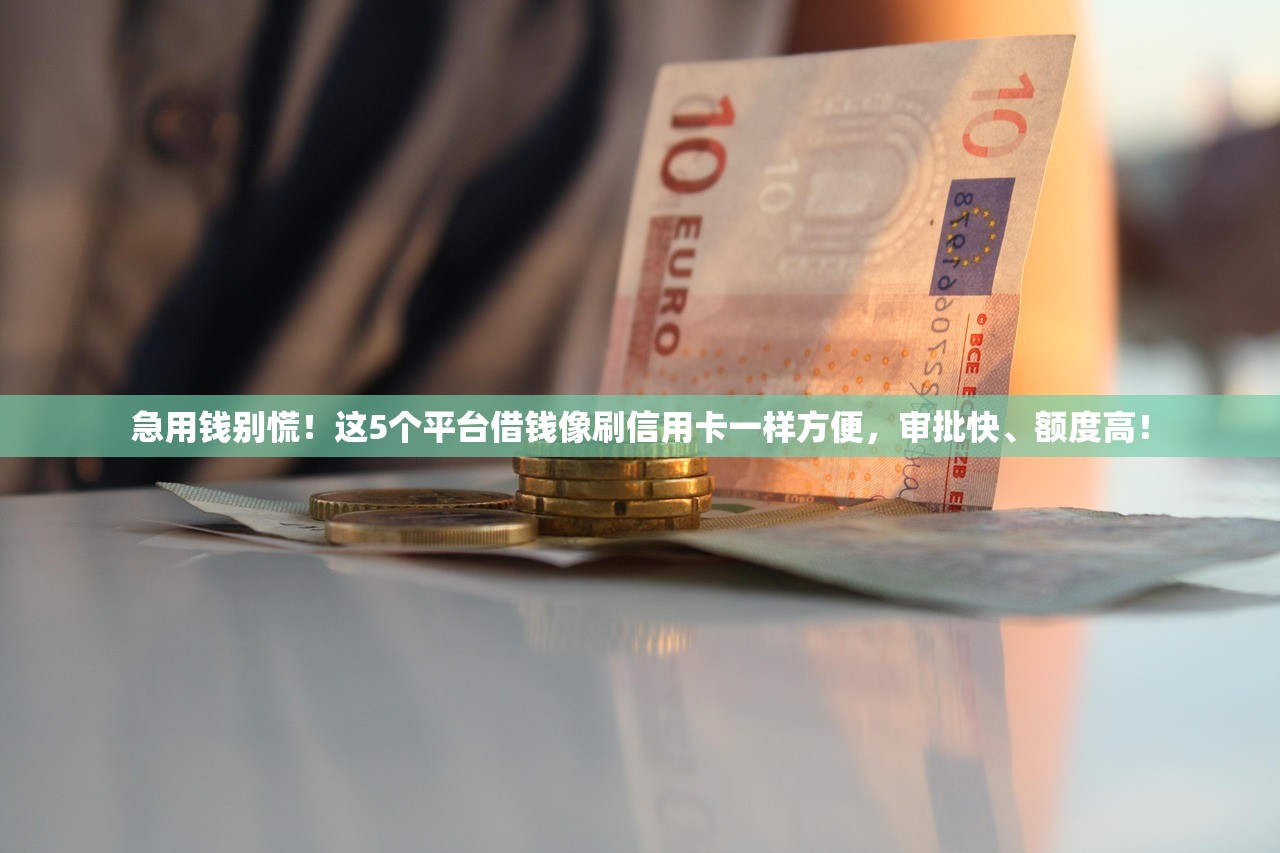 急用钱别慌!这5个平台借钱像刷信用卡一样方便,审批快、额度高! 急用钱别慌!这5个平台借钱像刷信用卡一样方便,审批快、额度高!