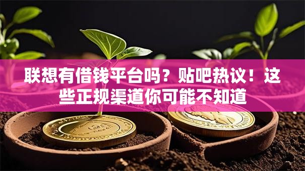 联想有借钱平台吗?贴吧热议!这些正规渠道你可能不知道 联想有借钱平台吗?贴吧热议!这些正规渠道你可能不知道