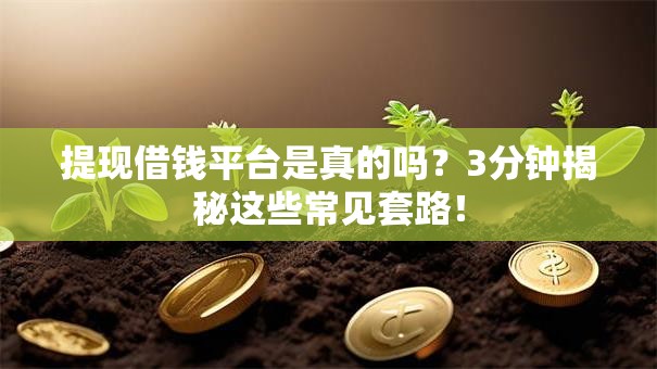 提现借钱平台是真的吗？3分钟揭秘这些常见套路！