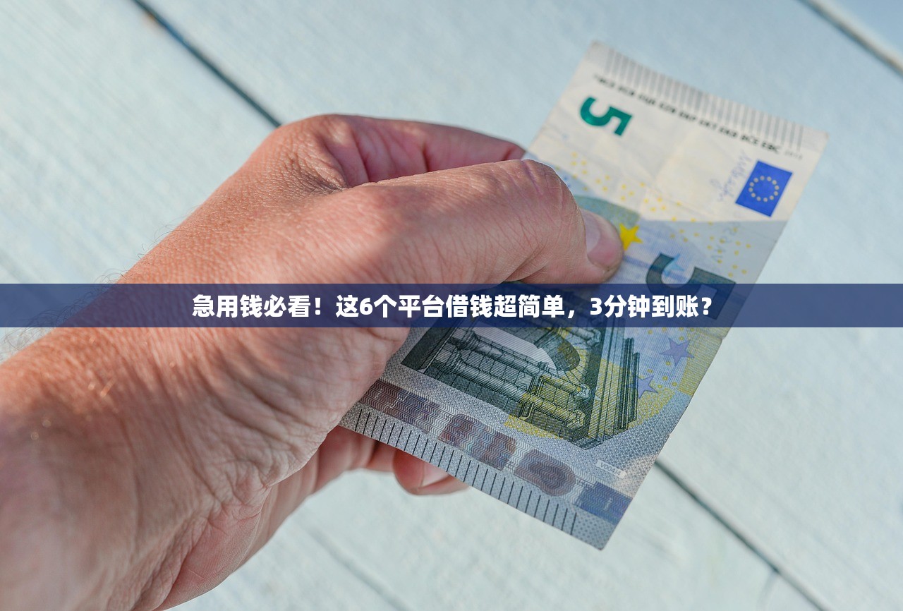 急用钱必看！这6个平台借钱超简单，3分钟到账？