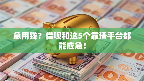 急用钱？借呗和这5个靠谱平台都能应急！