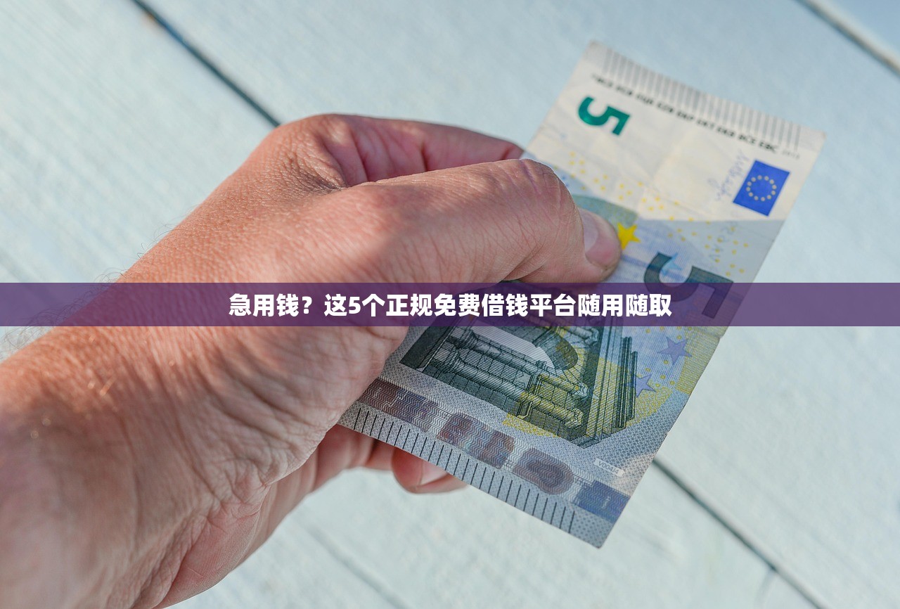 急用钱？这5个正规免费借钱平台随用随取