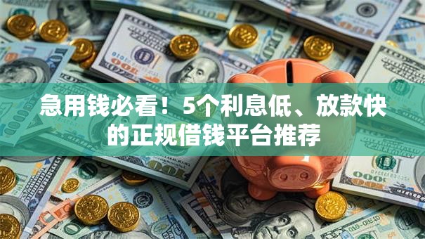 急用钱必看！5个利息低、放款快的正规借钱平台推荐