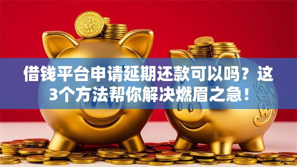 借钱平台申请延期还款可以吗？这3个方法帮你解决燃眉之急！
