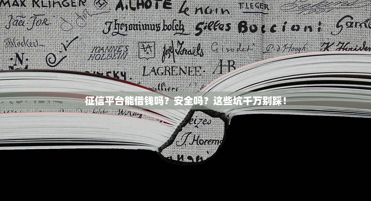 征信平台能借钱吗？安全吗？这些坑千万别踩！