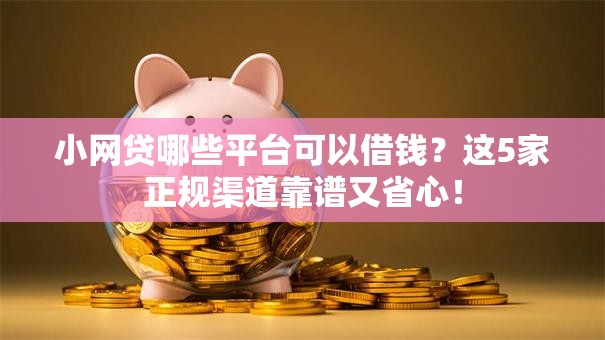 小网贷哪些平台可以借钱？这5家正规渠道靠谱又省心！