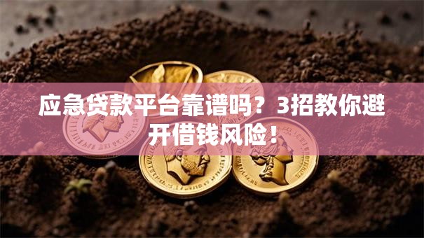 应急贷款平台靠谱吗？3招教你避开借钱风险！