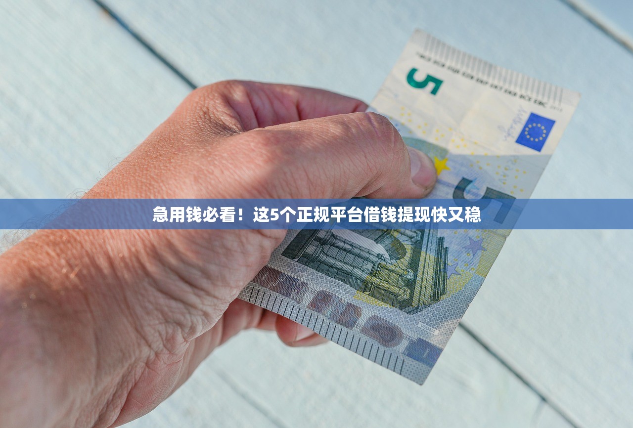 急用钱必看！这5个正规平台借钱提现快又稳