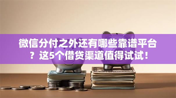 微信分付之外还有哪些靠谱平台？这5个借贷渠道值得试试！