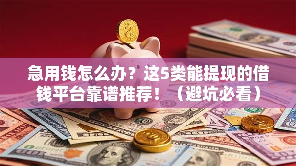 急用钱怎么办？这5类能提现的借钱平台靠谱推荐！（避坑必看）
