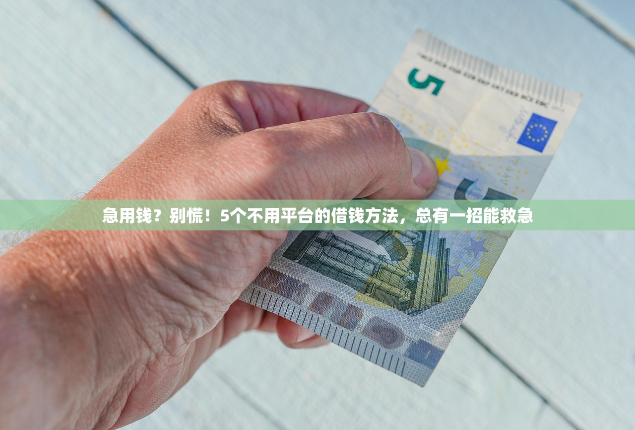 急用钱？别慌！5个不用平台的借钱方法，总有一招能救急