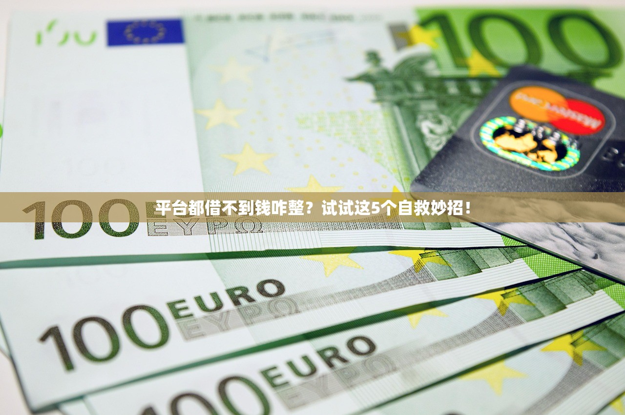 平台都借不到钱咋整?试试这5个自救妙招! 平台都借不到钱咋整?试试这5个自救妙招!