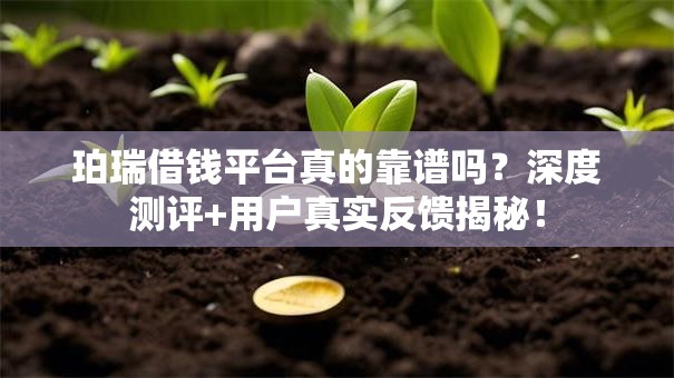 珀瑞借钱平台真的靠谱吗？深度测评+用户真实反馈揭秘！