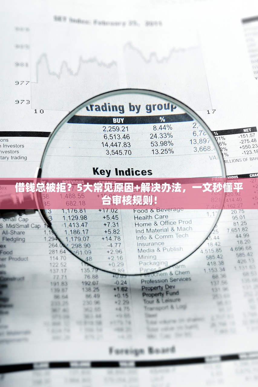 借钱总被拒？5大常见原因+解决办法，一文秒懂平台审核规则！