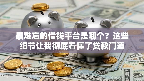 最难忘的借钱平台是哪个?这些细节让我彻底看懂了贷款门道 最难忘的借钱平台是哪个?这些细节让我彻底看懂了贷款门道