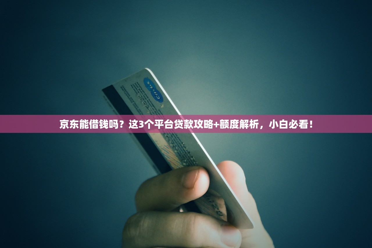京东能借钱吗？这3个平台贷款攻略+额度解析，小白必看！