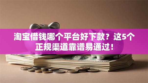 淘宝借钱哪个平台好下款？这5个正规渠道靠谱易通过！