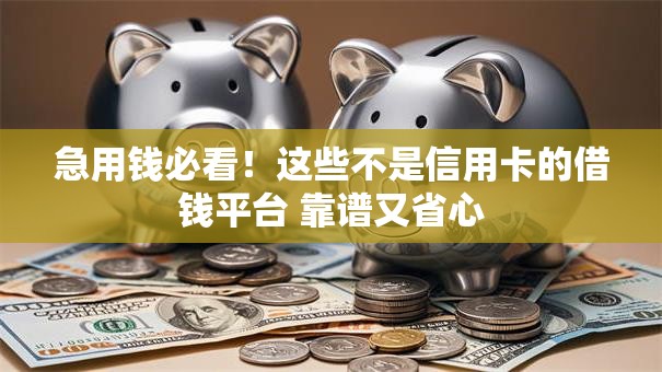 急用钱必看！这些不是信用卡的借钱平台 靠谱又省心