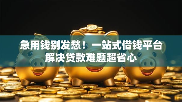 急用钱别发愁！一站式借钱平台解决贷款难题超省心