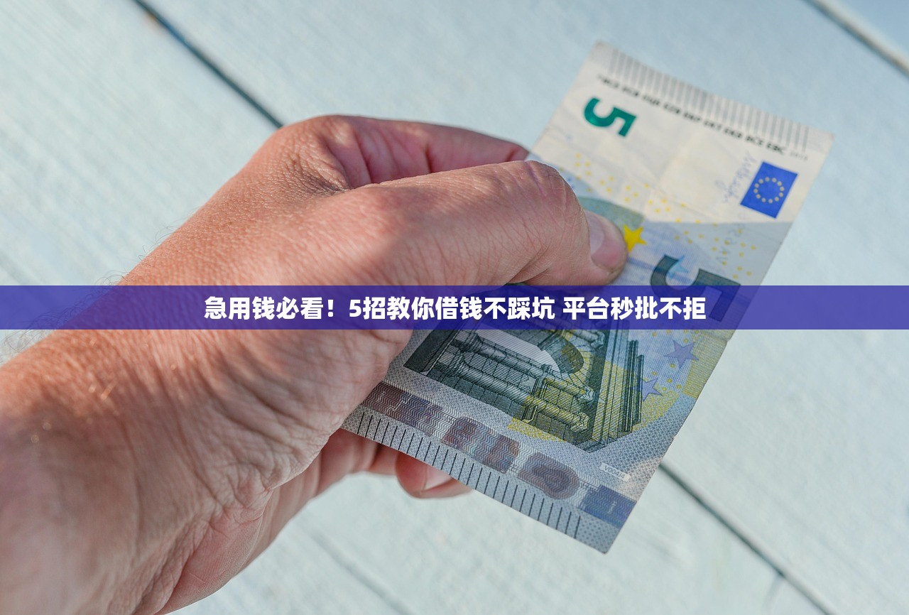 急用钱必看！5招教你借钱不踩坑 平台秒批不拒