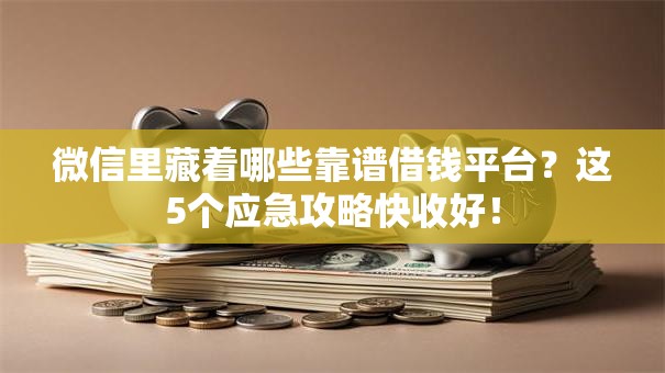 微信里藏着哪些靠谱借钱平台？这5个应急攻略快收好！
