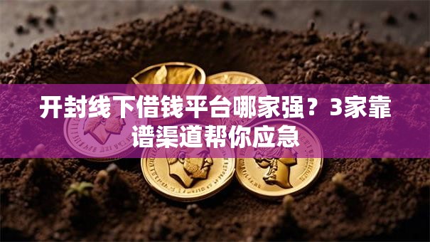 开封线下借钱平台哪家强？3家靠谱渠道帮你应急
