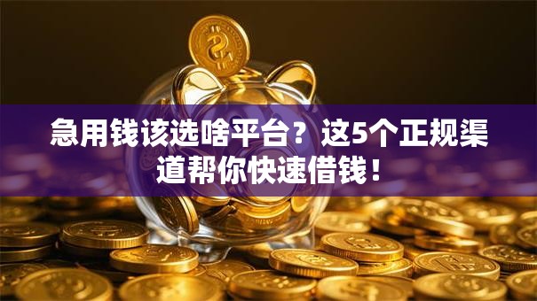 急用钱该选啥平台？这5个正规渠道帮你快速借钱！