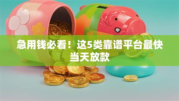 急用钱必看！这5类靠谱平台最快当天放款