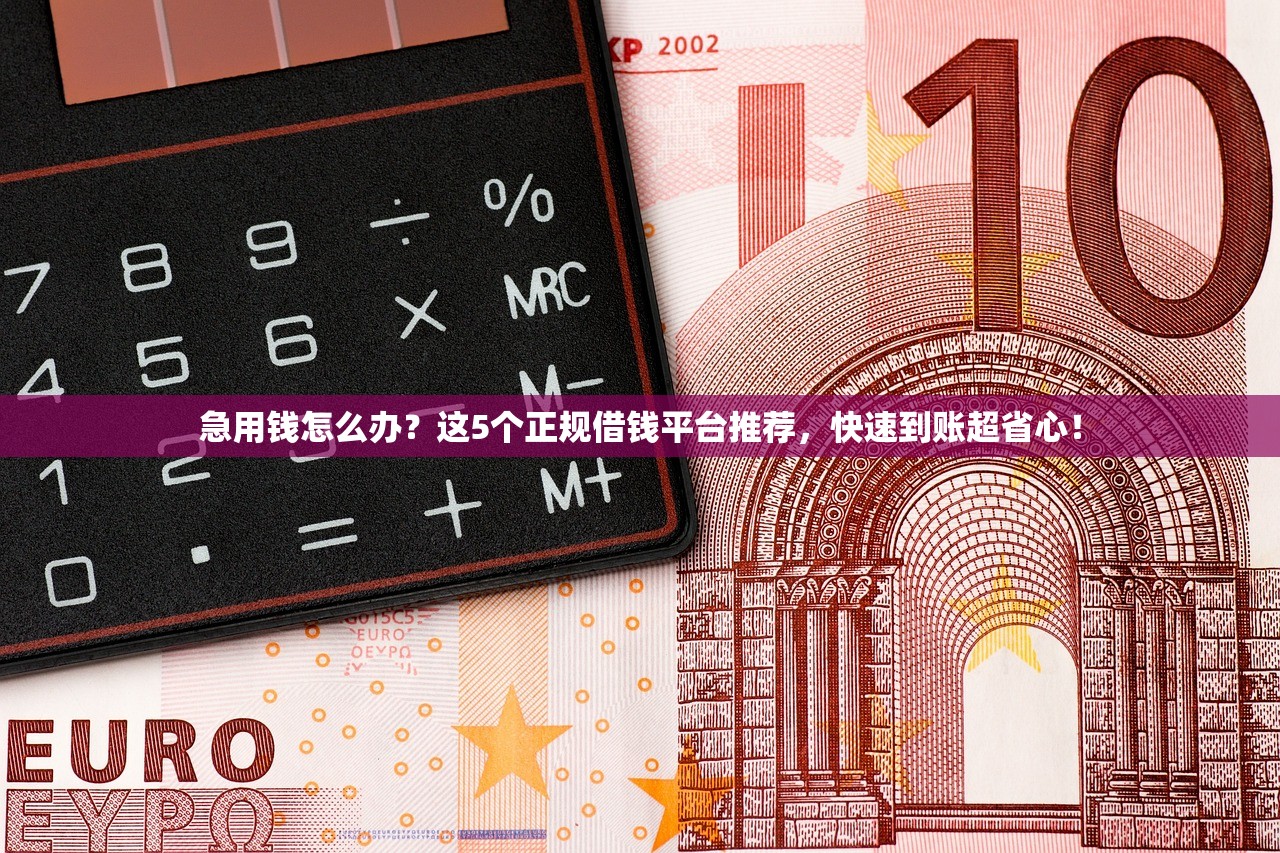 急用钱怎么办？这5个正规借钱平台推荐，快速到账超省心！
