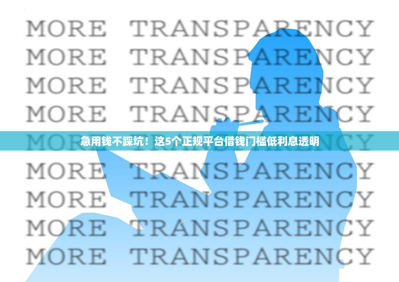 急用钱不踩坑!这5个正规平台借钱门槛低利息透明 急用钱不踩坑!这5个正规平台借钱门槛低利息透明