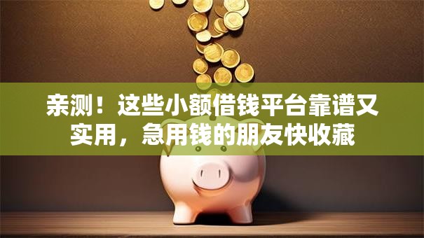 亲测！这些小额借钱平台靠谱又实用，急用钱的朋友快收藏