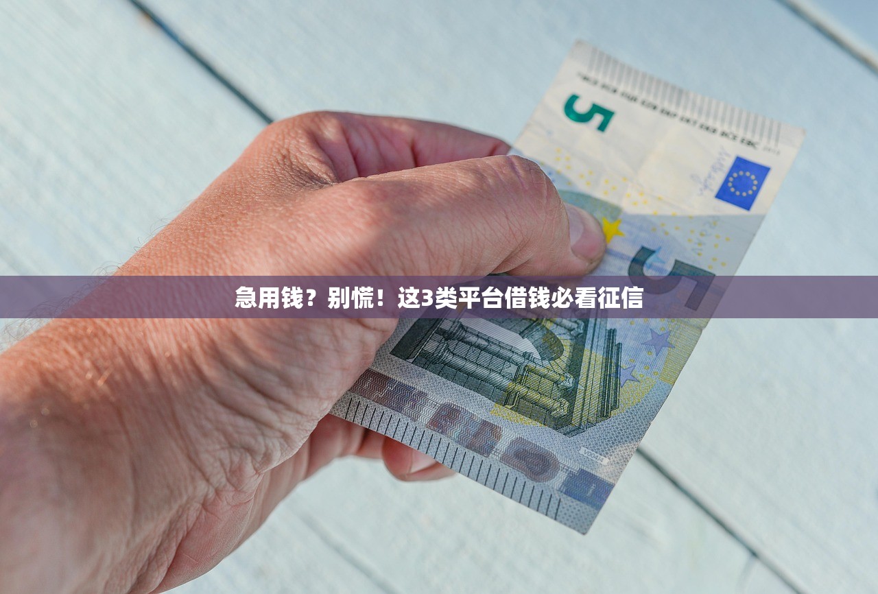 急用钱？别慌！这3类平台借钱必看征信