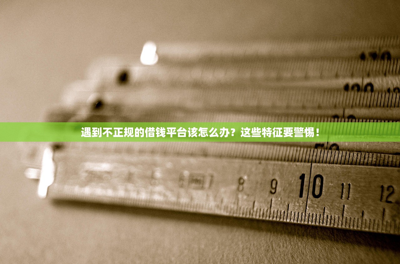 遇到不正规的借钱平台该怎么办?这些特征要警惕! 遇到不正规的借钱平台该怎么办?这些特征要警惕!