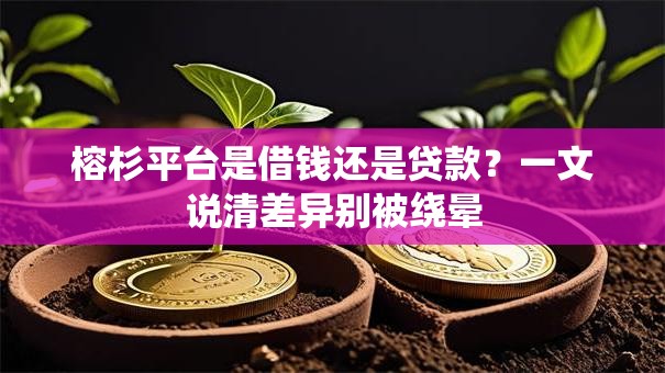 榕杉平台是借钱还是贷款？一文说清差异别被绕晕