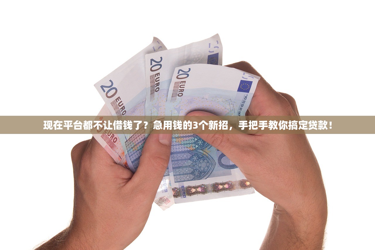 现在平台都不让借钱了？急用钱的3个新招，手把手教你搞定贷款！