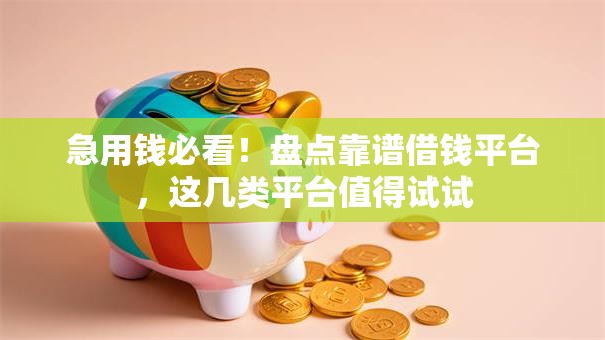 急用钱必看！盘点靠谱借钱平台，这几类平台值得试试