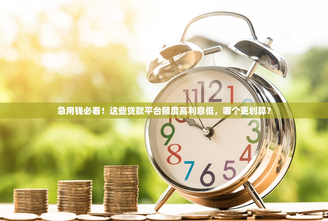 急用钱必看！这些贷款平台额度高利息低，哪个更划算？