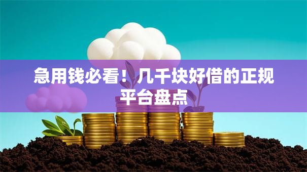 急用钱必看！几千块好借的正规平台盘点