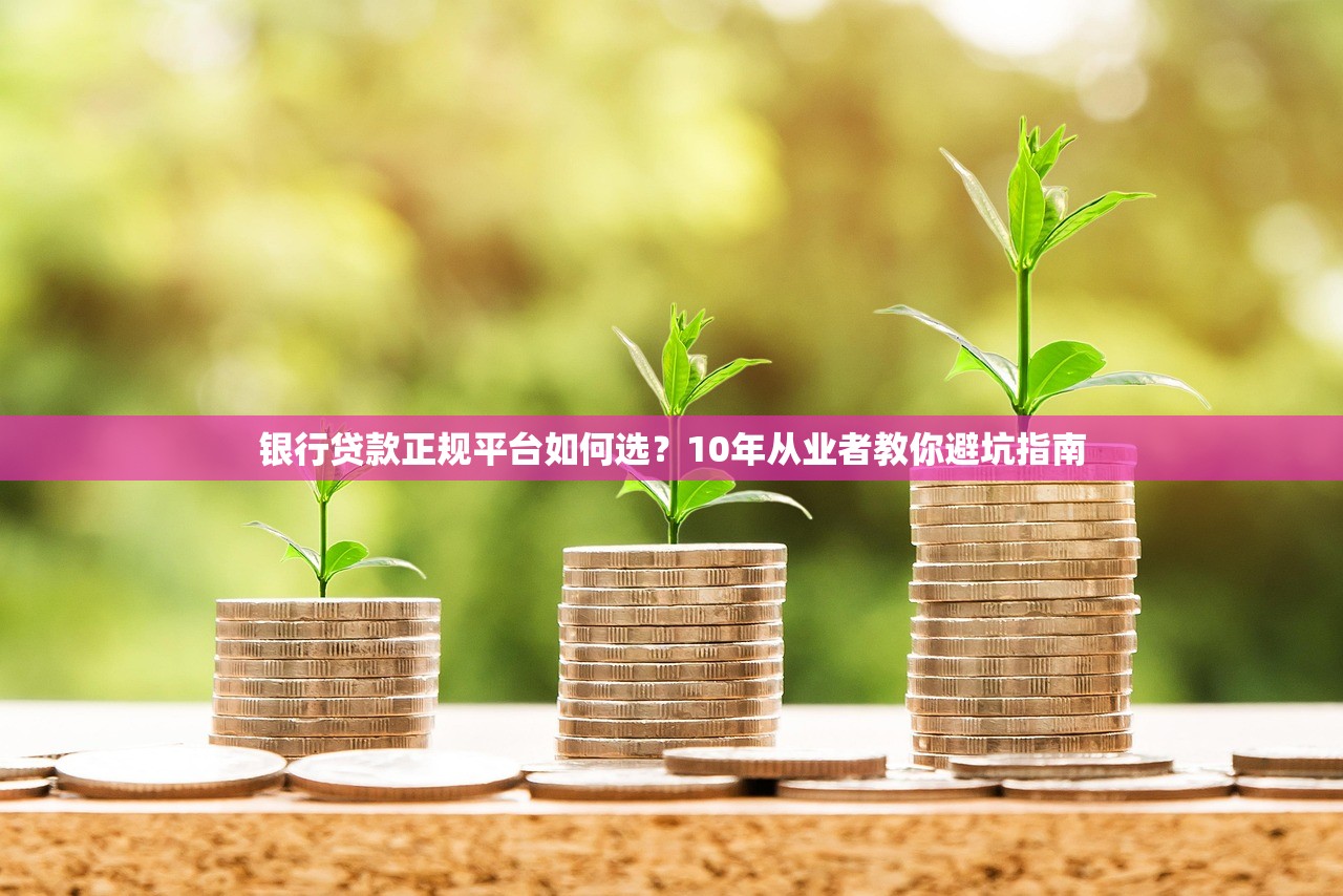 银行贷款正规平台如何选？10年从业者教你避坑指南