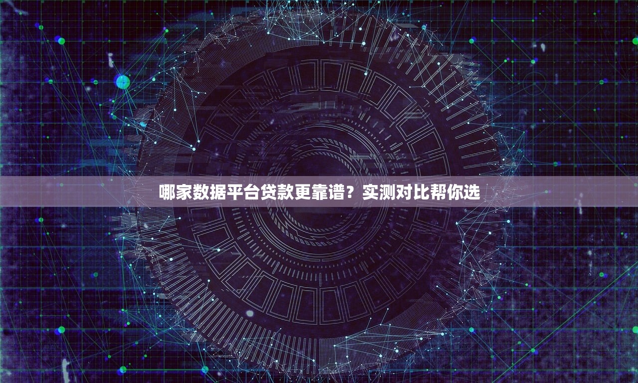 哪家数据平台贷款更靠谱？实测对比帮你选
