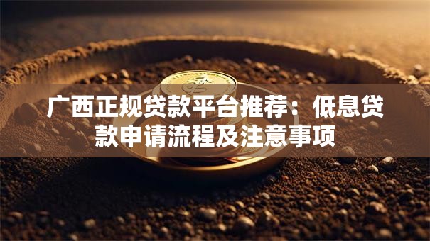 广西正规贷款平台推荐:低息贷款申请流程及注意事项 广西正规贷款平台推荐:低息贷款申请流程及注意事项