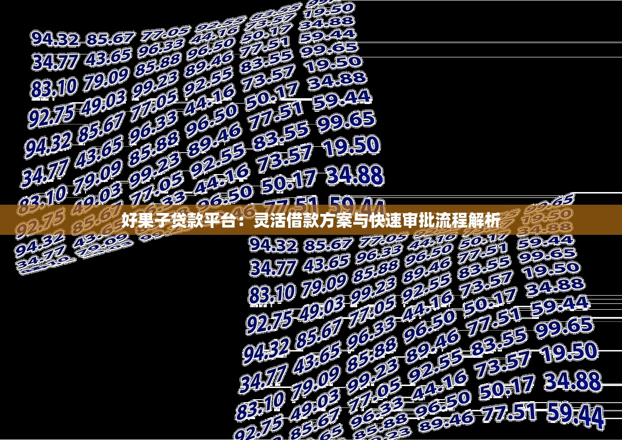 好果子贷款平台：灵活借款方案与快速审批流程解析