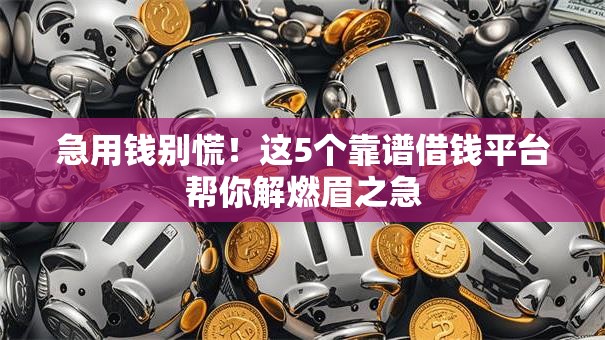 急用钱别慌！这5个靠谱借钱平台帮你解燃眉之急