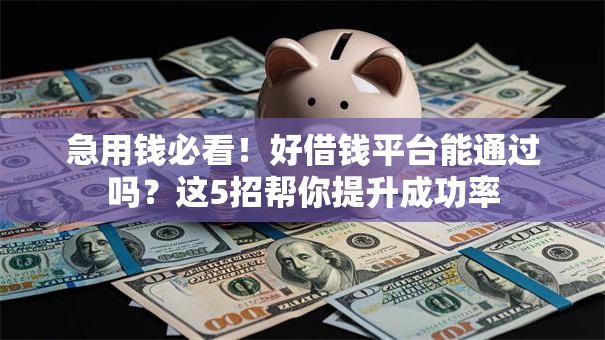 急用钱必看！好借钱平台能通过吗？这5招帮你提升成功率
